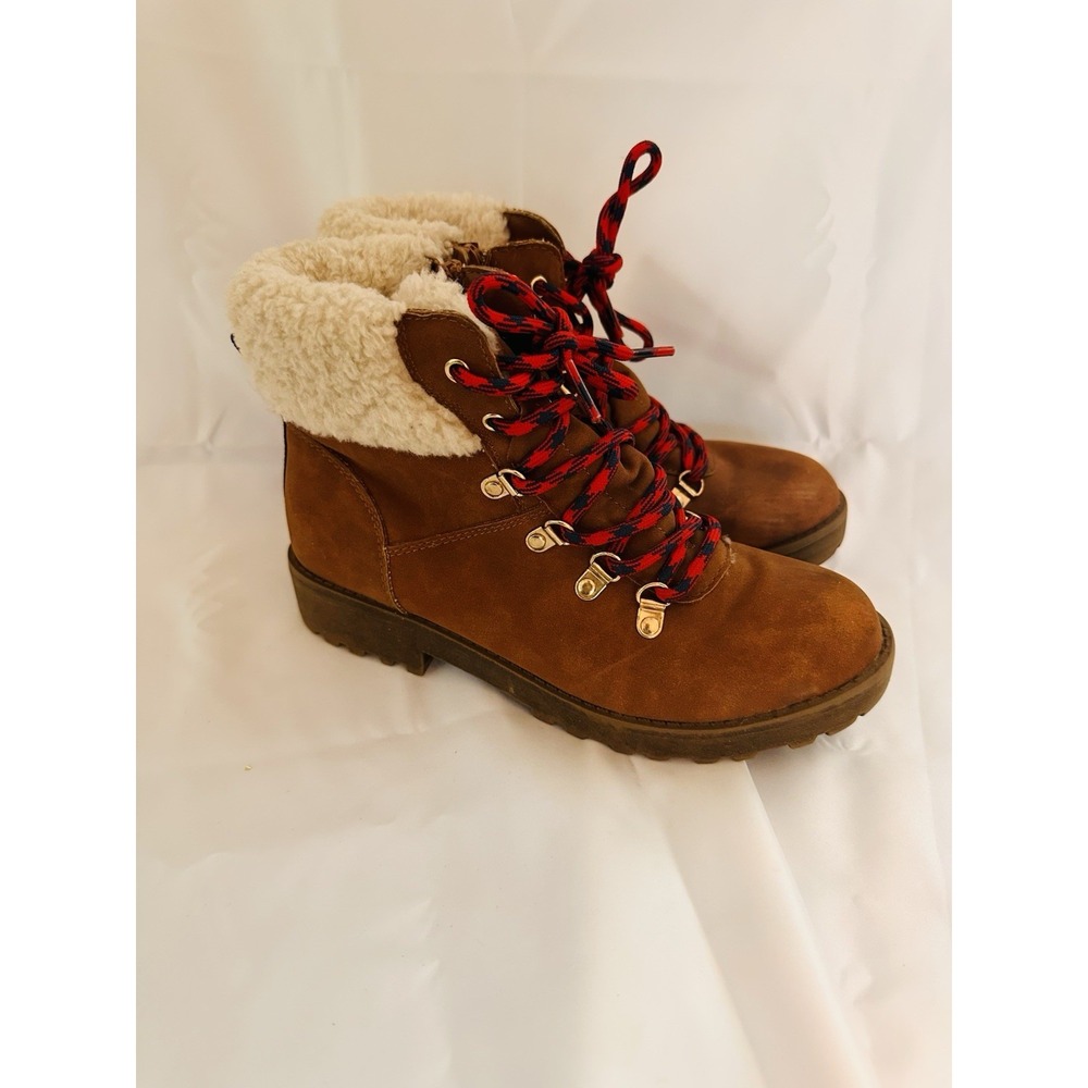 Steve Madden Jcouver Women's Brown Faux Fur Lined Lace-Up Ankle Bootie 3